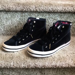 Keds x Kate Spade black velvet high tops sz 6